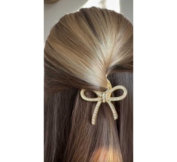 FionaFranchimonNo1HairpinRibbonMedSwarovskikrystallerGyldenguldfinish1stkiskenLIMITEDEDITION-02