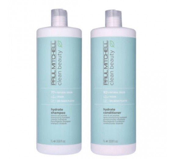 Paul Mitchell Clean Beauty Hydrate Shampoo og Conditioner liter sæt