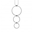 Dansk Copenhagen Tamara 3 Circles Necklace Hematite Plating